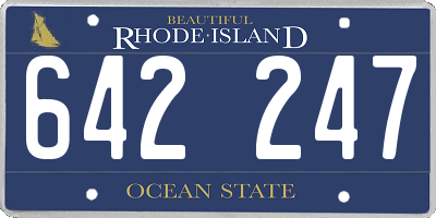 RI license plate 642247