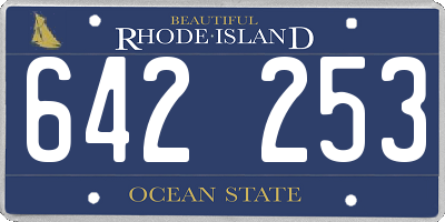 RI license plate 642253