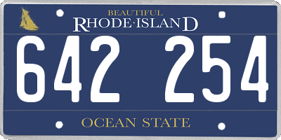 RI license plate 642254