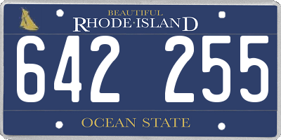 RI license plate 642255