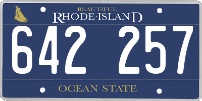 RI license plate 642257