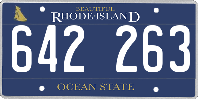 RI license plate 642263
