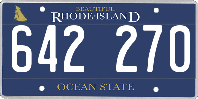 RI license plate 642270