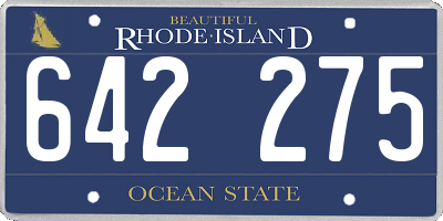RI license plate 642275