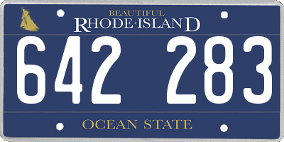 RI license plate 642283