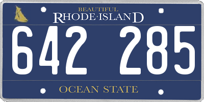 RI license plate 642285