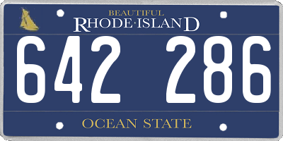 RI license plate 642286