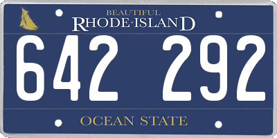 RI license plate 642292