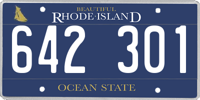 RI license plate 642301