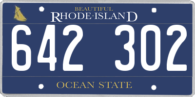 RI license plate 642302