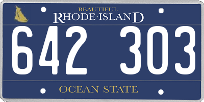 RI license plate 642303