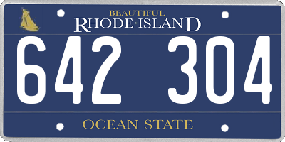 RI license plate 642304