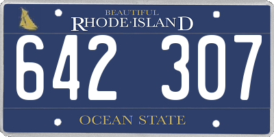 RI license plate 642307