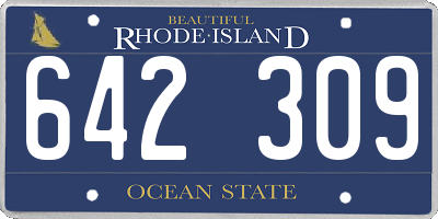 RI license plate 642309
