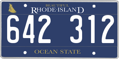 RI license plate 642312