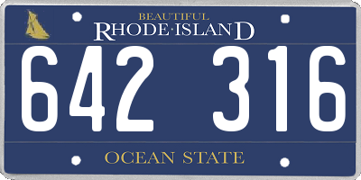 RI license plate 642316