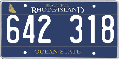 RI license plate 642318