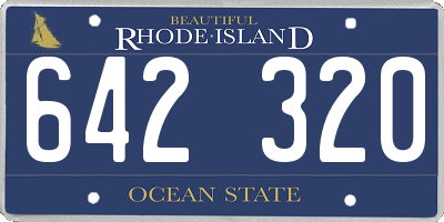 RI license plate 642320