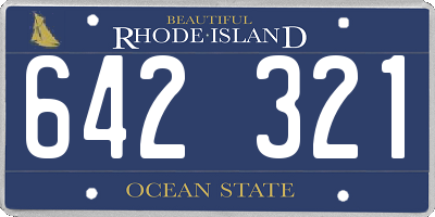 RI license plate 642321