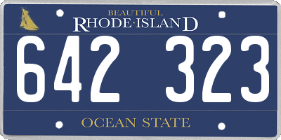 RI license plate 642323