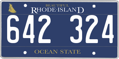 RI license plate 642324