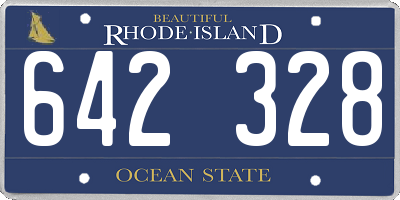 RI license plate 642328