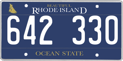RI license plate 642330
