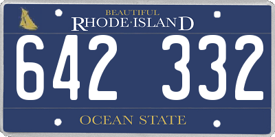 RI license plate 642332