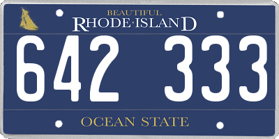 RI license plate 642333