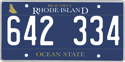 RI license plate 642334