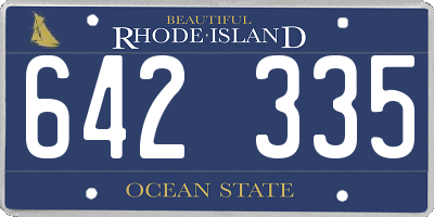 RI license plate 642335