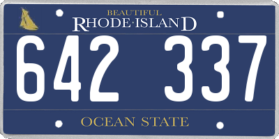 RI license plate 642337