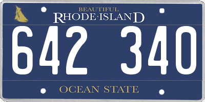RI license plate 642340