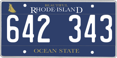 RI license plate 642343