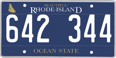 RI license plate 642344