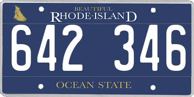 RI license plate 642346