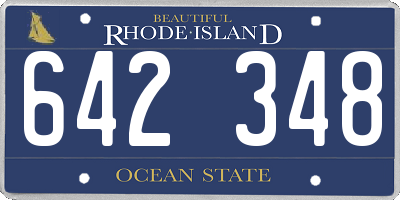 RI license plate 642348