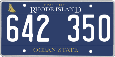 RI license plate 642350