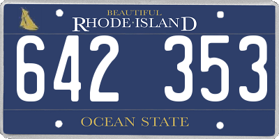 RI license plate 642353