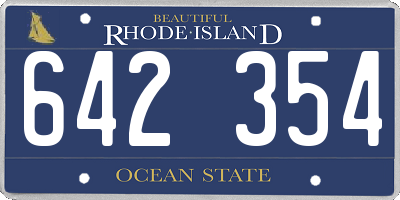 RI license plate 642354