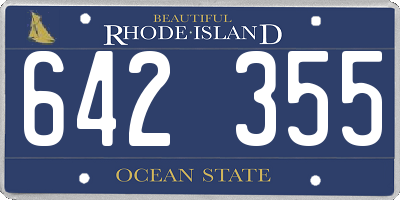 RI license plate 642355