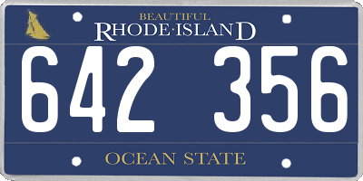 RI license plate 642356