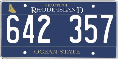 RI license plate 642357