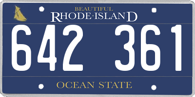 RI license plate 642361