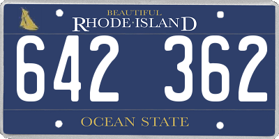 RI license plate 642362
