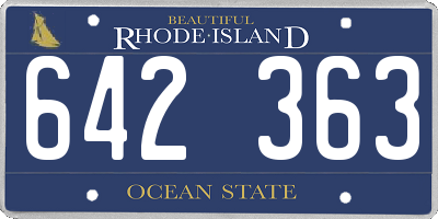 RI license plate 642363
