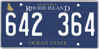 RI license plate 642364