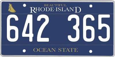 RI license plate 642365