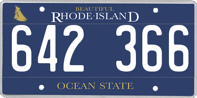 RI license plate 642366