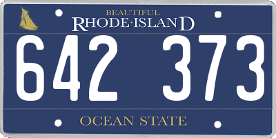 RI license plate 642373